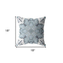 18" Blue Floral Forest Indoor Outdoor Zippered Throw Pillow