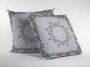 16" X 16" White Blown Seam Geometric Indoor Outdoor Throw Pillow