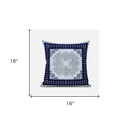 16" X 16" White And Green Zippered Geometric Indoor Outdoor Throw Pillow