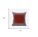 16" X 16" Blue And Green Zippered Geometric Indoor Outdoor Throw Pillow