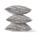 18" X 18" Navy Blue And Orange Blown Seam Floral Indoor Outdoor Throw Pillow