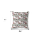 18" X 18" Brown And Pink Blown Seam Floral Indoor Outdoor Throw Pillow