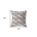 18" X 18" Brown And Pink Blown Seam Floral Indoor Outdoor Throw Pillow