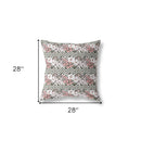 18" X 18" Brown And Pink Blown Seam Floral Indoor Outdoor Throw Pillow