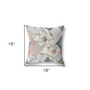 18" Peach Black Floral Indoor Outdoor Throw Pillow