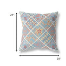 18” Blue Yellow Patch Indoor Outdoor Throw Pillow