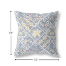 18” Gray Yellow Patch Indoor Outdoor Throw Pillow