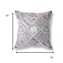 18” Gray Pink Patch Indoor Outdoor Throw Pillow