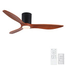 Low Profile Flush Mount Ceiling Fan With Light And Reversible Quiet Motor - Matte Black