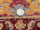Antique Turkish Prayer Rug 3x5, Hand Knotted Turkish Melas Oushak Wool Carpet, Mehrab Rug, Orange & Red Vintage Rug 3 x 5 Collectible