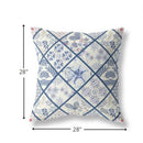18” White Navy Patch Indoor Outdoor Throw Pillow