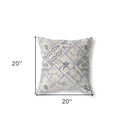 18” Cream Gray Patch Indoor Outdoor Throw Pillow