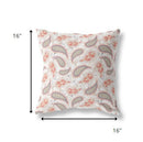 16?ǥ Red Beige Boho Paisley Indoor Outdoor Throw Pillow