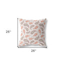 18” Red Beige Boho Paisley Indoor Outdoor Throw Pillow