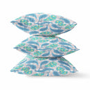 16?ǥ Green Indigo Boho Paisley Indoor Outdoor Throw Pillow
