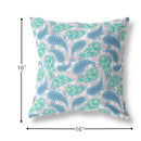 16?ǥ Green Indigo Boho Paisley Indoor Outdoor Throw Pillow