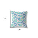 18” Green Indigo Boho Paisley Indoor Outdoor Throw Pillow