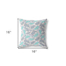 16?ǥ Gray Green Boho Paisley Indoor Outdoor Throw Pillow