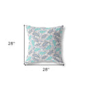 18” Gray Green Boho Paisley Indoor Outdoor Throw Pillow