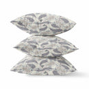 18” Gray Turquoise Boho Paisley Indoor Outdoor Throw Pillow