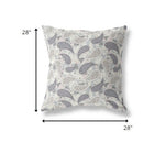 18” Gray Turquoise Boho Paisley Indoor Outdoor Throw Pillow