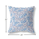18” Blue Gray Boho Paisley Indoor Outdoor Throw Pillow