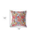 16?ǥ Crimson Yellow Tropical Indoor Outdoor Throw Pillow
