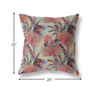 18” Red Yellow Tropical Indoor Outdoor Throw Pillow