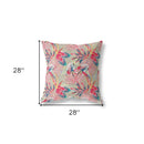 18” Red Gold Tropical Indoor Outdoor Throw Pillow