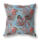 16?ǥ Coral Blue Tropical Indoor Outdoor Throw Pillow