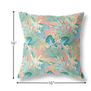 16?ǥ Blue Peach Tropical Indoor Outdoor Throw Pillow