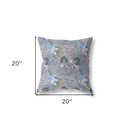 18” Indigo Gray Tropical Indoor Outdoor Throw Pillow