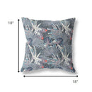 18” Purple Indigo Tropical Indoor Outdoor Throw Pillow