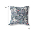 18” Purple Indigo Tropical Indoor Outdoor Throw Pillow