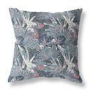 18” Purple Indigo Tropical Indoor Outdoor Throw Pillow
