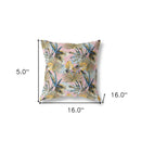 16?ǥ Gold Pink Tropical Indoor Outdoor Throw Pillow