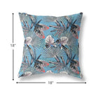 18” Black Blue Tropical Indoor Outdoor Throw Pillow