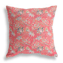 18” Salmon Red Roses Indoor Outdoor Throw Pillow