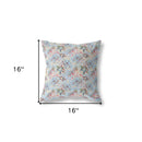 16?ǥ Light Blue Red Roses Indoor Outdoor Throw Pillow