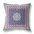 18” Pink Indigo Holy Floral Indoor Outdoor Throw Pillow