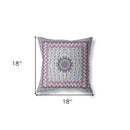 18” Pink Gray Holy Floral Indoor Outdoor Throw Pillow