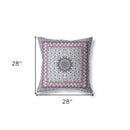 18” Pink Gray Holy Floral Indoor Outdoor Throw Pillow