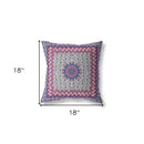 18” Magenta Indigo Holy Floral Indoor Outdoor Throw Pillow