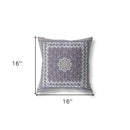 16?ǥ Gray Peach Holy Floral Indoor Outdoor Throw Pillow