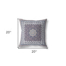 18” Gray Peach Holy Floral Indoor Outdoor Throw Pillow