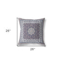 18” Gray Peach Holy Floral Indoor Outdoor Throw Pillow