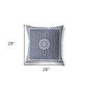 18” Slate Blue Holy Floral Indoor Outdoor Throw Pillow