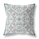 18” Pink Sage Paisley Indoor Outdoor Throw Pillow
