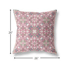 18” Magenta White Paisley Indoor Outdoor Throw Pillow