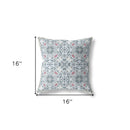 16?ǥ Powder Blue Paisley Indoor Outdoor Throw Pillow